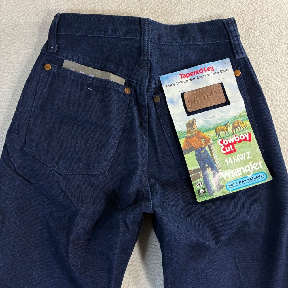 Vintage Wrangler Cowboy Cut 14MWZ Tapered Jean Women 3x32 Blue High Rise USA NWT